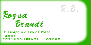 rozsa brandl business card