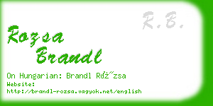 rozsa brandl business card